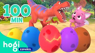 ¿De Qué Colores Son los Huevos de Dinosaurios🦖  Mix  Colores con Dinosaurios  Hogi en español [upl. by Aehcim]