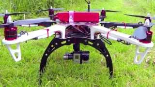 Démonstration DJI Zenmuse H32D GoPro Hero 3 Gimbal [upl. by Samal]