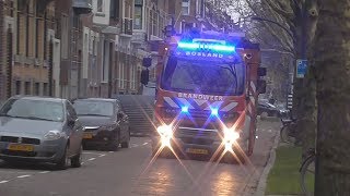 PRIO1 Gebouwbrand Brandweer Baan Bosland amp Mijnsherenlaan naar een brandmelding in Rotterdam [upl. by Zilef]