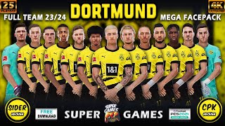 Borussia Dortmund Facepack PES 2021  25 Players  Season 2324 SIDER ◆ CPK ⚽ أوجه دورتموند 2324 [upl. by Eelek]