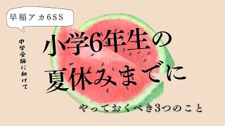 早稲アカ6SS【中学受験に向けて小学6年生の夏休みまでにやっておくべき3つのこと】 [upl. by Ennylyak462]