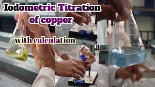 Iodomerty of copper  iodometric titration of copper sulphate with sodium thiosulphate [upl. by Kort844]