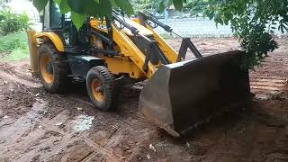 JCB 3DX Backhoe loader site cleening waste loading in mahindra Sarpanch tractor in Bengaluru [upl. by Tallie]