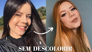 COMO ir do CABELO VIRGEM ao RUIVO SEM DESCOLORIR ✨ [upl. by Aneeres]