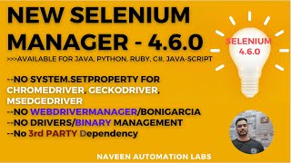 Selenium Manager 460  No Need To Setup Any exe File  No System Property  No WebDriverManager [upl. by Diane]