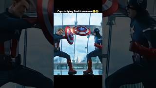 Steve Rogers checking himself after Tony Starks comment on his outfit 😂🤣shorts ytshorts marvel [upl. by Ylliw390]