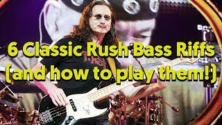 Top 6 Geddy Lee Bass Riffs Lesson [upl. by Luas]