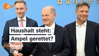 Haushalt 2025 Darauf hat sich die Ampel geeinigt  Pressekonferenz und Analyse bei ZDFheute live [upl. by Enohpets553]