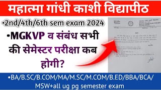 semester exam  MGKVP  ug pg semester exam time table 2024  exam date [upl. by Anayek306]