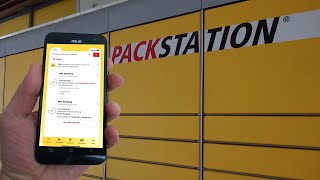 DHL Packstation Paket abholen mit App  Anleitung [upl. by Amiaj384]