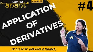 Application of Derivatives Class 12 Maths NCERT Chapter 6 4  Ex63 Misc Maxima amp Minima  Anant [upl. by Mehetabel]