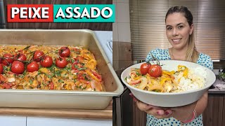 PEIXE ASSADO NO FORNO  O MAIS FÁCIL [upl. by Anirac]