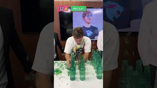 World Record Bottle Head Smashing Attempt [upl. by Zebaj167]