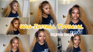 CURLY WATER WAVE WIG INSTALL TUTORIAL  Naimahsimone [upl. by Suivatram309]