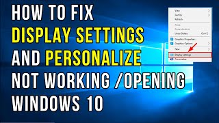 Personalized Settings Not Responding in Windows 10 [upl. by Jemma664]