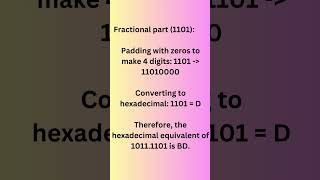 Binary to Hexadecimal Conversion Example  shortvideo youtubeshorts shorts [upl. by Nordgren]