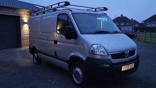 Vauxhall Movano 25 Diesel 2800kg 78k miles Cambelt done very tidy old 2008 van Rhino rack [upl. by Arihsa]