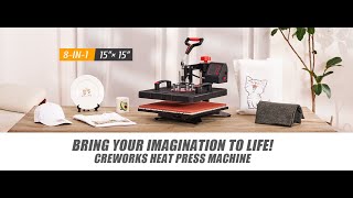 CREWORKS 8 in 1 Heat Press Machine [upl. by Ynotna]