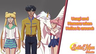 Usagi and Mamoru whenever Helios is around  Sailor Moon Animation [upl. by Alroy]