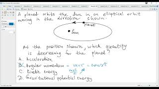 IB Physics D1 HL only Specimen 2025 Paper 1A Q 25 Gravitational field A planet orbits the Sun [upl. by Odrahcir598]