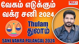 Sani Vakra Palangal 2024  Thulam Rasi  சனி வக்ர  June 29th to Nov 15th  Life Horoscope thulam [upl. by Akem]