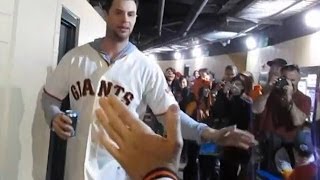 Brandon Belt High Fives and Giants Fanfest 2013 [upl. by Zelma232]