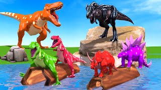 Baby Dinosaurs Rescue Saved from Giant TRex in the River  Funny Dinosaur Cartoon For Families [upl. by Nerha]