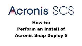 Acronis Snap Deploy 5 Installation [upl. by Drofniw72]