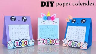 How to make a 2020 desk calendar  diy calendar paper Mini calendar paper crafts for school  DIY [upl. by Anahcra]