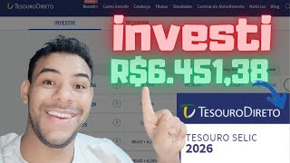 3 MESES APLICADO NO TESOURO SELIC QUANTO RENDEU [upl. by Urion]