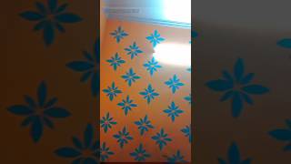 Paper stencil wall painting wallpainting wallpaintideas papercraft homedecor diwalifestival [upl. by Mozelle700]