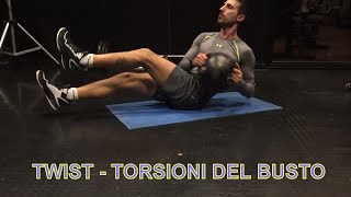 Torsioni del busto con palla medica  Torsion with medicine ball [upl. by Anahsal784]