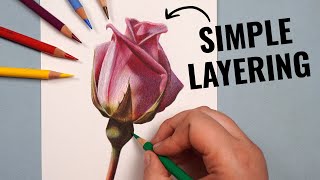 Layering With ONLY 12 Colored Pencils  Polychromos Tutorial [upl. by Fugazy]