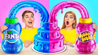 Pink VS Blue Cake Decorating Challenge  Funny Moments by Multi DO Challenge [upl. by Aleris]