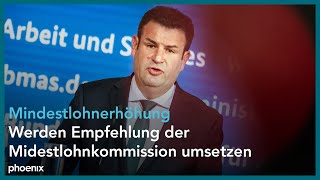 Hubertus Heil zur Emphehlung der MindestlohnKommission am 260623 [upl. by Hilliard]