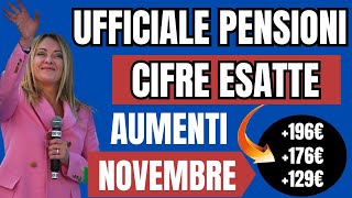 🔴PENSIONI AUMENTO CEDOLINO NOVEMBRE 👉 ECCO QUANTO PERCEPIRETE IN PIU❗️ TABELLA IMPORTI ESATTI📈 [upl. by Necyrb]