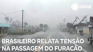 Brasileiro relata momentos de tensão na passagem do furacão Milton [upl. by Leonore301]