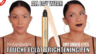 FINALLY TRYING YSL BEAUTY TOUCHE ECLAT CONCEALER PEN  ALL DAY WEAR dry undereyes  MagdalineJanet [upl. by Ahrat]