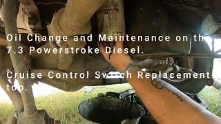 Ford F350 73 Powerstroke Diesel Oil Change and Crusie Control Switch Replacement [upl. by Annabal]