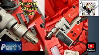 Milwaukee Mag Drill Seized chuck repair DIY Step x Step guide how to fix it permanently Part 1 [upl. by Eldrid]