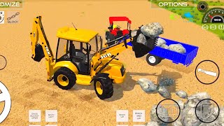 Drive JCB And Unloading Stone From Tractor 🔥 tractor dumpar truck jcb gamingvideos [upl. by Nuncia]