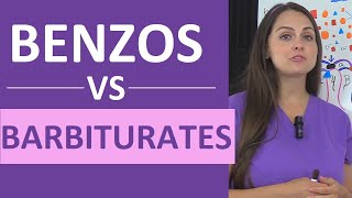 Benzodiazepines vs Barbiturates Nursing Sedative AntiAnxiety Anxiolytic Pharmacology NCLEX [upl. by Zubkoff]