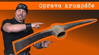 Oprava krumpáče s kalením  mattock pickaxe repair blacksmithing forge kování kovárna [upl. by Luhey814]