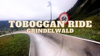 Rodelbahn  Tobbogan PFINGSTEGG Grindelwald Switzerland [upl. by Landrum]