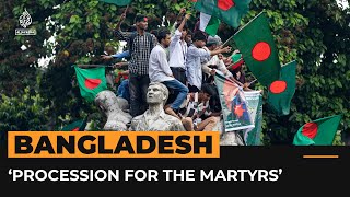 Bangladesh ‘procession for the martyrs’ marks one month since PM’s ouster  AJ Shorts [upl. by Mella106]