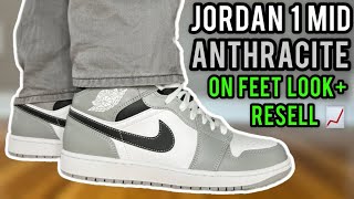 FIRE COLORWAY Jordan 1 Mid Light Smoke Grey Anthracite Review amp On Feet [upl. by Bergen973]