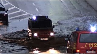 Fahrt durch überflutete Unterführung KdoW Feuerwehr LampertheimMitte [upl. by Ayn913]