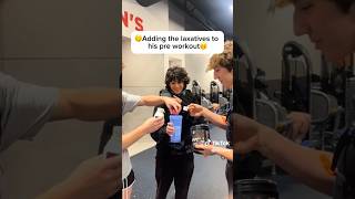 Laxatives prank in the gym gone wrong 🤯🤯 gymprank funnyshorts funny gym prank nelk fyp [upl. by Nauquf100]