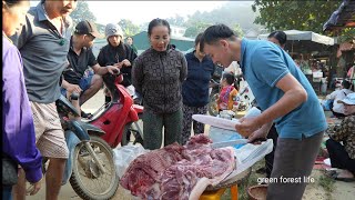 Delicious wild boar meat from my biggest wild boar Robert  Green forest life [upl. by Annahsat]