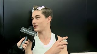 Francisco Lachowski  Backstage at a Male Model talk [upl. by Akienaj]